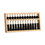 Wooden Abacus Educational Toy ,Kindergarten Counting Rack ,Early Learning Portable Mathematics Toy ,Beads Game for Early Childhood Education 13 digit Black