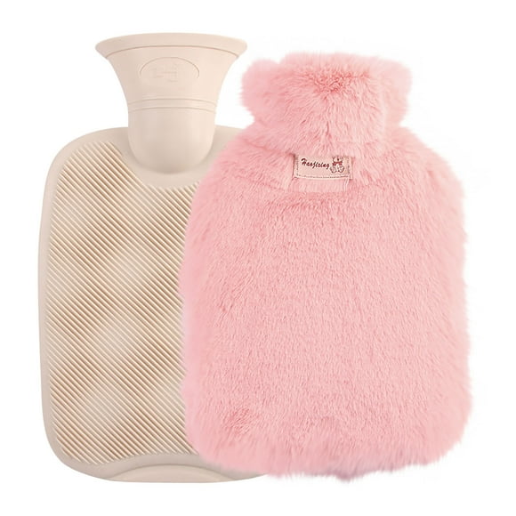 EGNMCR Hot Water Bottle With Cover 1L Bed Bottle With Soft Fleece Cover Bed Bottle Provides Warmth Gift Hot water bottle