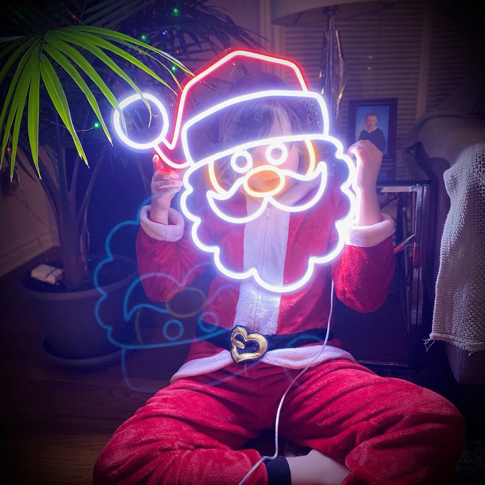 Holiday LED Neon Style Sign Santa Claus Neon Light, Holiday Decor