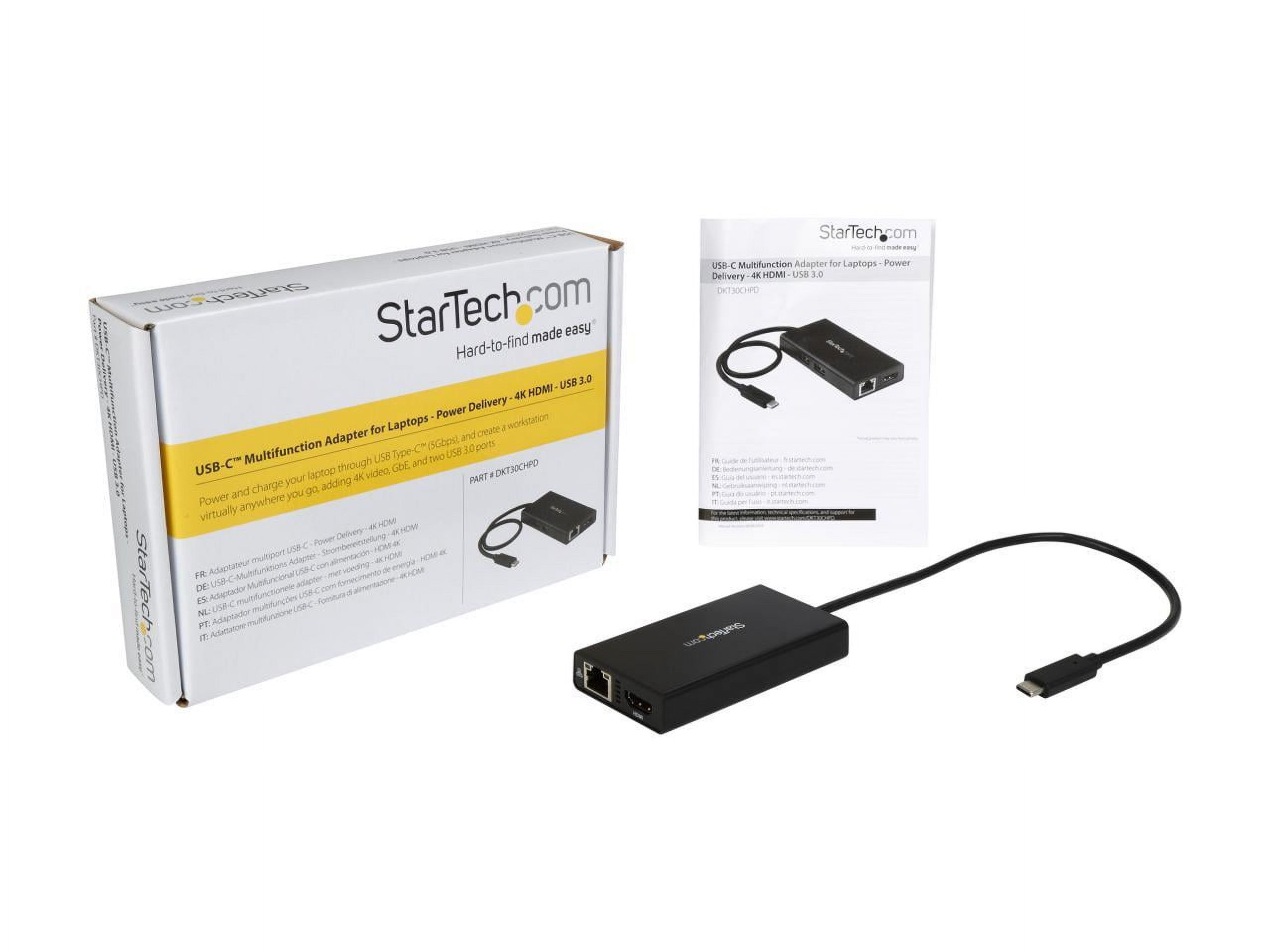 StarTech.com DKT30CHPD USB-C Multiport Adapter with 4K HDMI - 2x USB-A Ports - 60W PD - Black - image 3 of 3