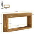 thumbnail image 2 of 63 Inch Fluted Console Table for Entryway, Narrow Wood Sofa Table Behind Couch, Brown, 2 of 8