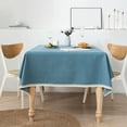 thumbnail image 6 of Cotton Linen Tablecloth, Fabric Table Cover, Washable and Wrinkle Resistant, for Kitchen Dining Table Decor, Rectangle 55x71 Inches, by FAJHHA, 6 of 7