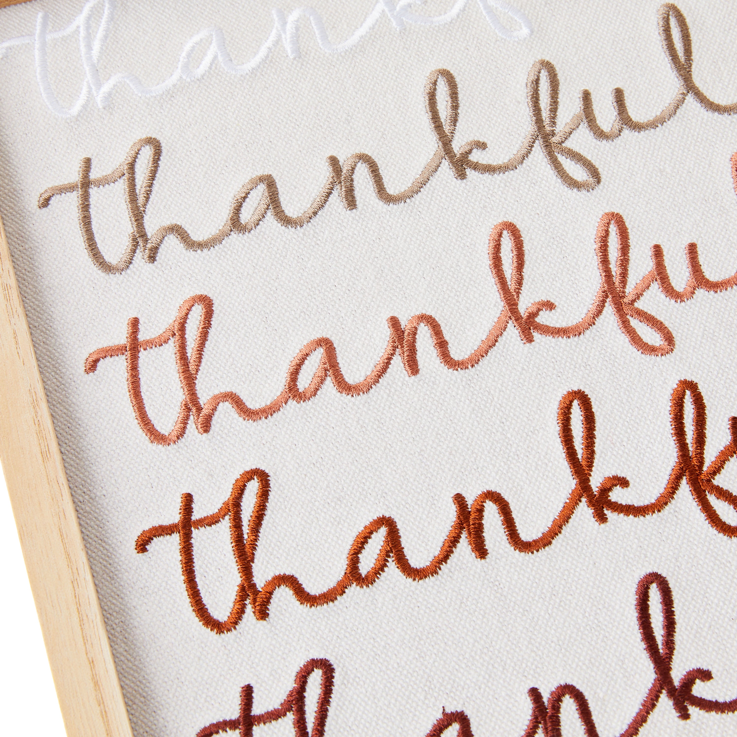Thankful Embroidered Framed Wall Decor, Multicolor, 8" x 10", Harvest by Way To Celebrate
