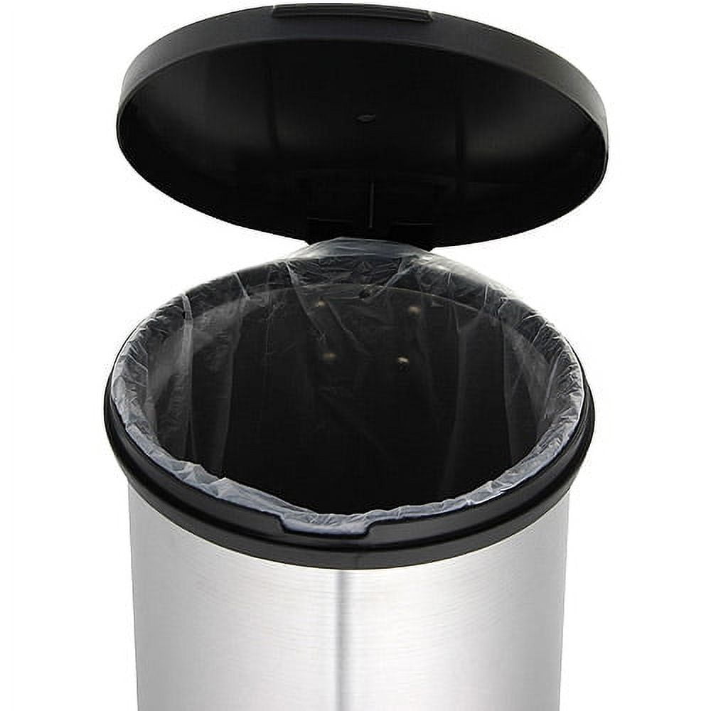 Mainstays Round 7.9-Gallon Trash Can, Stainless Steel 