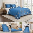 thumbnail image 6 of Twin XL Quilt Set 68''x98'', Modern Blue Lightweight Summer Bedspread Coverlet Set with 2 Pillow Shams, Abstract Diamond Luxury Gradient Breathable All Season Quilt Bedding for Dorm/Guest Room, 6 of 9