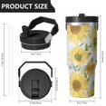 thumbnail image 4 of Sunflower 30oz Tumbler with Carry Handle – Double Wall Stainless Steel Insulated Cup, Flip Straw Lid, Leak-Proof & BPA-Free for Hot and Cold Drinks, Sports Outdoor Workout Christmas Birthday Travel, 4 of 6