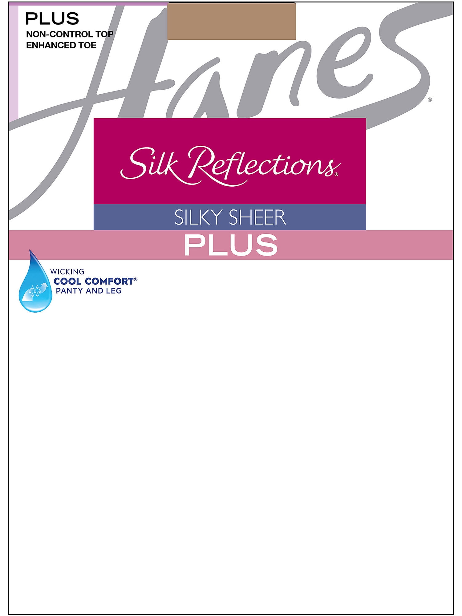 Hanes Silk Reflections Plus Regular Enhanced Toe Pantyhose Barely There