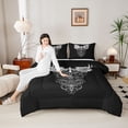 thumbnail image 4 of Feelyou Teens Western Goth Art Queen Comforter Set, Angel Wings Cross Print Bedding Sets, Cartoon Graffiti Reversible Bedding Comforter Set, Ultra Soft Bedroom Decor, 3-Piece, 4 of 8