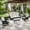 5PCS - Sofa Set, variant on POCASSY Rocking Outdoor Chairs Set of 2, Metal Base Wicker Rocking Chair for Patio with Cushion and Black Rattan, Ideal Patio Furniture Set for Porch Pool Balcony, Beige