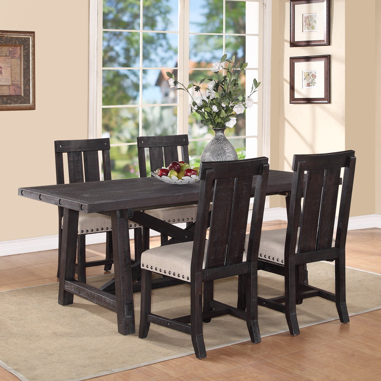 Modus Yosemite 5 Piece Rectangular Dining Table Set with Wood Chairs - Walmart.com