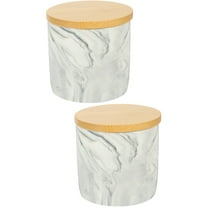 2 Pieces Salt Storage Jars Sugar Shaker Container with Lid Grey