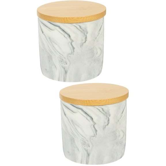 2 Pieces Salt Storage Jars Sugar Shaker Container with Lid Grey