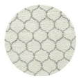 thumbnail image 3 of Unique Loom Trellis Shag Collection Area Rug - Ruby (5' 3" Round Ivory/Gray), 3 of 11