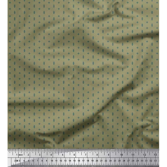 Soimoi Cotton Poplin Fabric Artistic Floral & Arrow Shirting Decor Fabric Printed Yard 42 Inch Wide