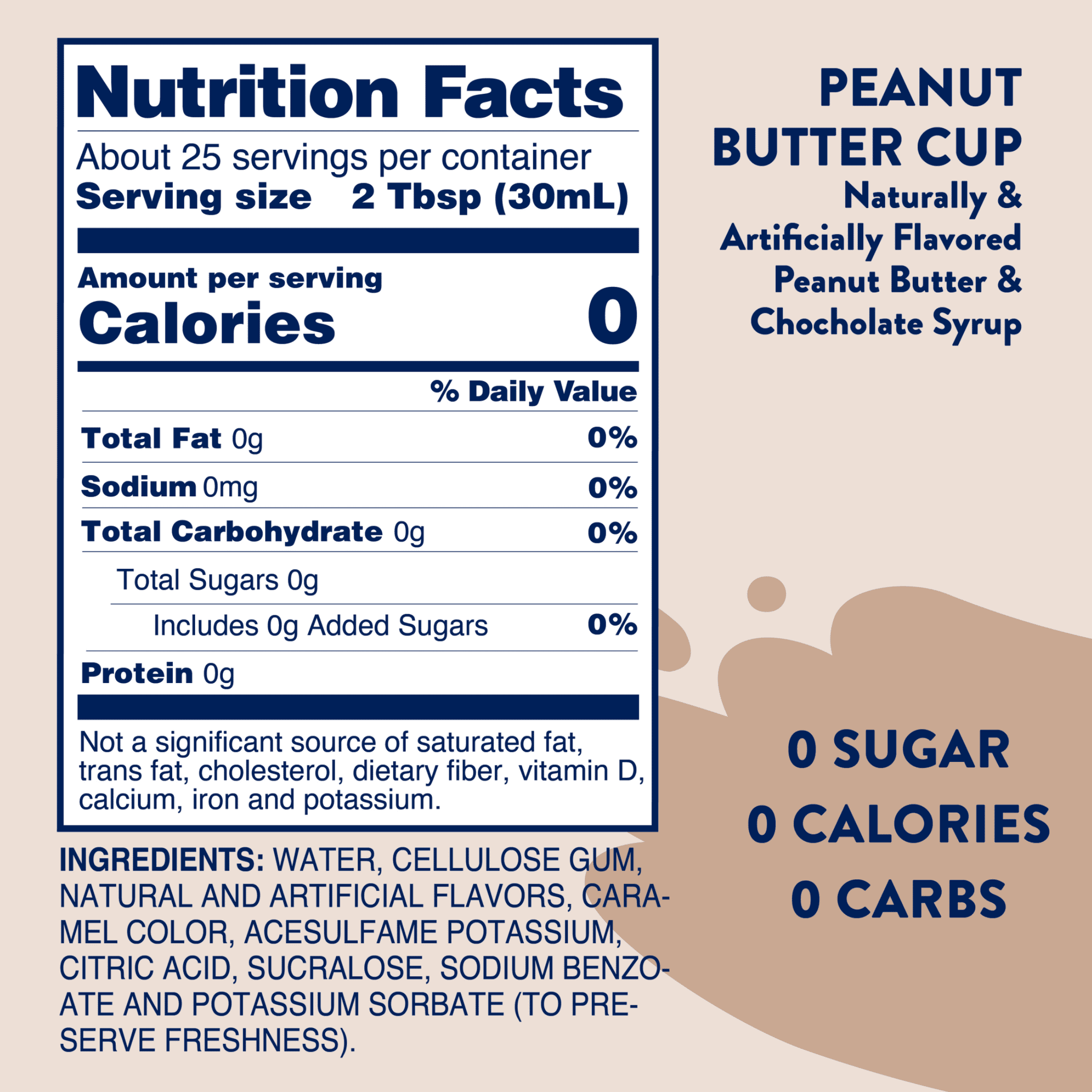 Syrup Peanut Butter Cup SF, Syrup Peanut Butter Cup SF 750ml/6