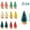 24PCS, variant on 24PCS Colorful Mini Pine Trees Frosted Sisal Trees with Wood Base Bottle Brush Trees Plastic Winter Snow Ornaments Tabletop Trees for Crafting, Displaying and Decoration,1.77in