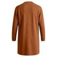 thumbnail image 4 of Men Long Coat Button Long Sleeve Thin Fleece Jacket with Pocket,Loose Windproof Fall Winter Daily Casual Comfy Wear,Mid Length Style,Brown,S, 4 of 7