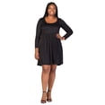 thumbnail image 4 of Plus Size Long Sleeve Pleated Babydoll Dress, 4 of 5