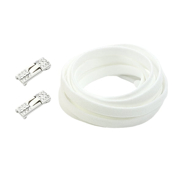 Not Tie Elastic Shoe Laces With Rhinestones Embellished Locks Flat Shoe Strings For Adults Kids Sneakers And Casual Shoe