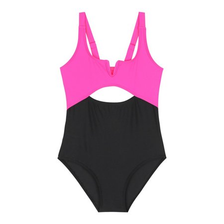 

MXIEZI Kids Toddler One Pieces Swimsuits for Girls Color Blocking Beach Swimwear Baby Halter Bikini Bathing Suits for Girls 2-12T