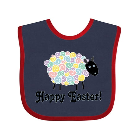 

Inktastic Happy Easter Cute Sheep Childs Lamb Gift Baby Boy or Baby Girl Bib