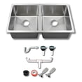 thumbnail image 1 of Fregadero Tarja Submontar Doble Tina Acero Inox Lujo C/kit Acero, 1 of 3