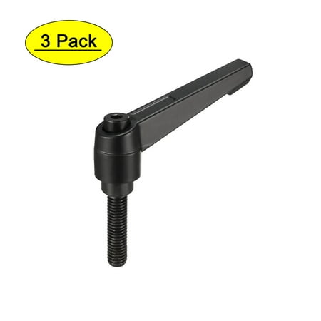 

Uxcell M8 x 32mm Adjustable Clamping Lever Handle with Stud Black 3 Pack
