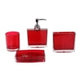 thumbnail image 3 of deevoka 4 Pieces Toothbrush Holder Modern Soap Dispenser for Hotel Countertop Vanity Red, 3 of 9