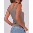 thumbnail image 5 of ANRABESS Womens Sleeveless Scoop Neck Tank Top Ribbed Fitted Summer Basic Slim Cute Tops 2026 Taupe Medium, 5 of 8
