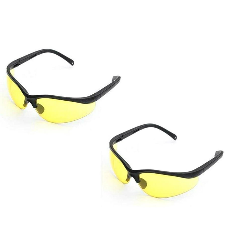 UV Protecting Adjustable Safety Glasses Yellow Tint,7821 (2 pack