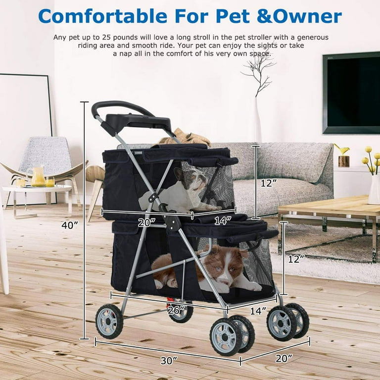 Double pet stroller walmart discount
