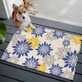 thumbnail image 3 of Bathroom Rugs 2x3 Ft, Geometric Flower Non Slip Area Rugs for Kitchen Bedroom Entryway, Vintage Country Floral Blue Yellow on Linen Washable Carpet Runner Rug Floor Mats for Bedroom Home Decor, 3 of 8