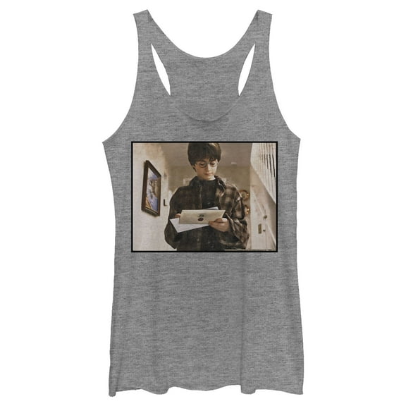 Women's Harry Potter Letter to Hogwarts Memory  Racerback Tank Top Gray Heather X Small