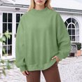 thumbnail image 2 of NOLDARES Womens Oversized Sweatshirts Mock Neck Pullover Long Sleeve Tops Fall Fashion Outfits Clothes,Green,XL, 2 of 4