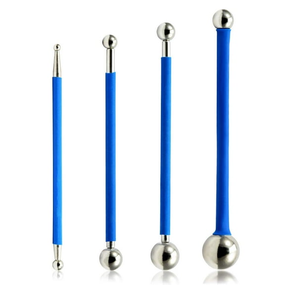 4 Pcs Stainless Steel Caulking Tool Set for Tile Grout Coating Blue