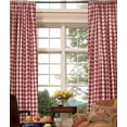 thumbnail image 3 of Checkered Panel Drape GINGHAM Buffalo POLYESTER PICNIC CHECKER Window Curtain", (Color:Red and White , Size: 59" W x 72" H), 3 of 3