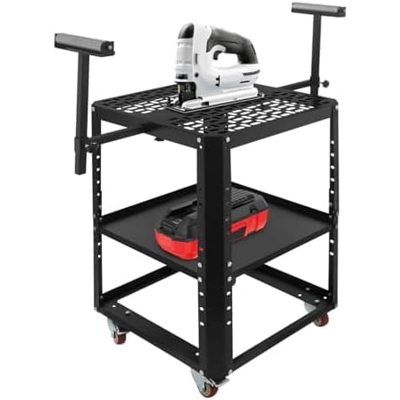 Rolling Planer Stand with Wheels 550 LBS Load Capacity Height Adjustable Miter Saw Table with Extension Rollers for Most Planers, Saws, Power Tools$$Tools & Hardware Other