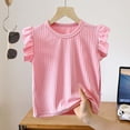 thumbnail image 6 of Girls Short Sleeve T Shirts Kids Cute Pleated Blouse Summer Casual Tops Tees 6-12 Months 12-24 Months 2t 3t 4t 5t 6t 7t 8t 9t Children, 6 of 6