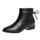 thumbnail image 1 of NECHOLOGY Botas Mujer Adulto Femenino Zapatos Botines de mujer Botas de de tacón cuadrado con cremallera lateral de cuero de color sólido de estilo británico para mujer (Black, 8.5), 1 of 7