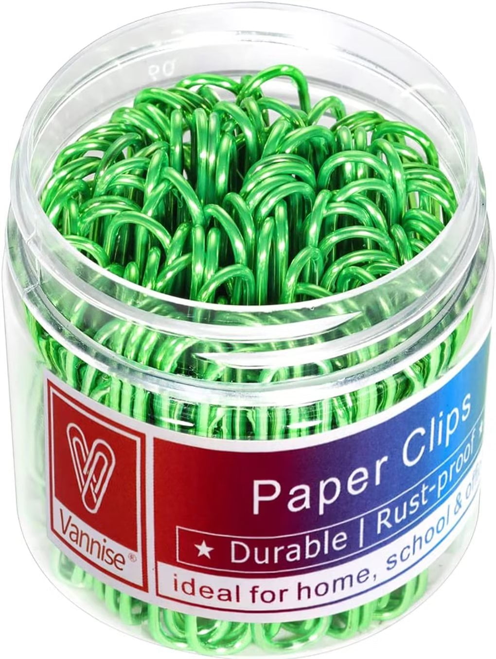 Vannise 100PCS Green Paper Clips 2" Large (50MM) with RustResistant