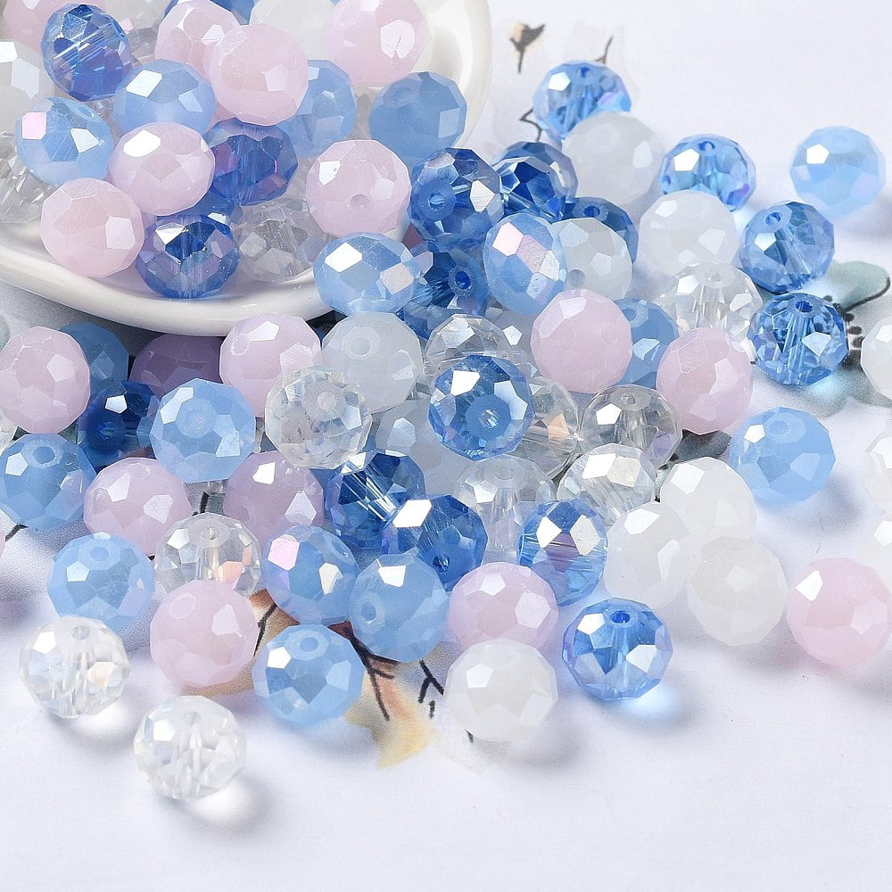 Glass Beads Faceted Rondelle Royal Blue 10x8mm Hole: 1mm about 560pcs/500g