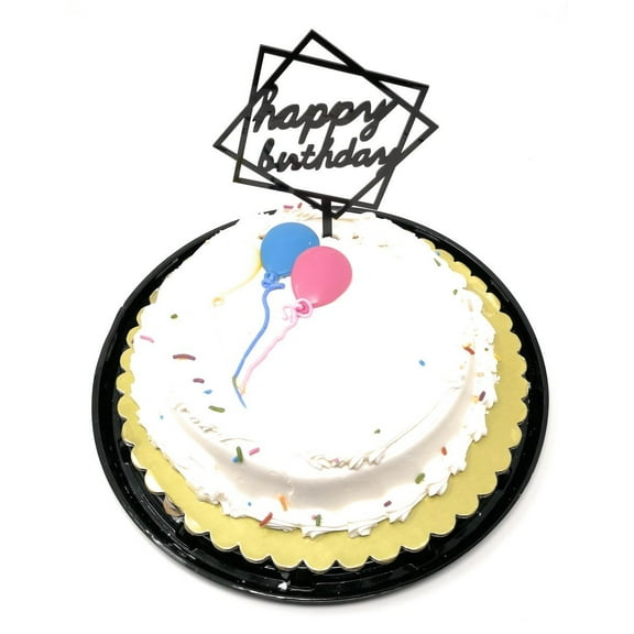 Happy Birthday Cake Topper Acrylic First Birthday Party Decoration, Favorite Topper for Cake Decorations TOP010 (Black)