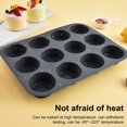 comerut Silicone Cupcake Pan 12Cup Cake Waffle Mold BPA Free Muffin