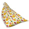 thumbnail image 2 of Fruits Lounger Chair Bag, Citrus Kiwi Lemon Leaves Apricot Watermelon Fresh Exotic Kitchen, High Capacity Storage with Handle Container, Lounger Size, Earth Yellow Lime Green, by Ambesonne, 2 of 5