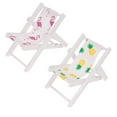 thumbnail image 1 of 2 mini sillas de playa de madera estilo mediterráneo con diseño de piña y flamenco, soporte para teléfono móvil, mini adorno para tumbona., 1 of 7
