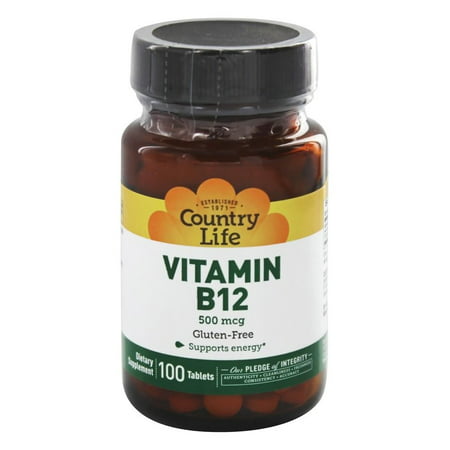 Country Life - La vitamine B12 500 mcg. - 100 comprimés