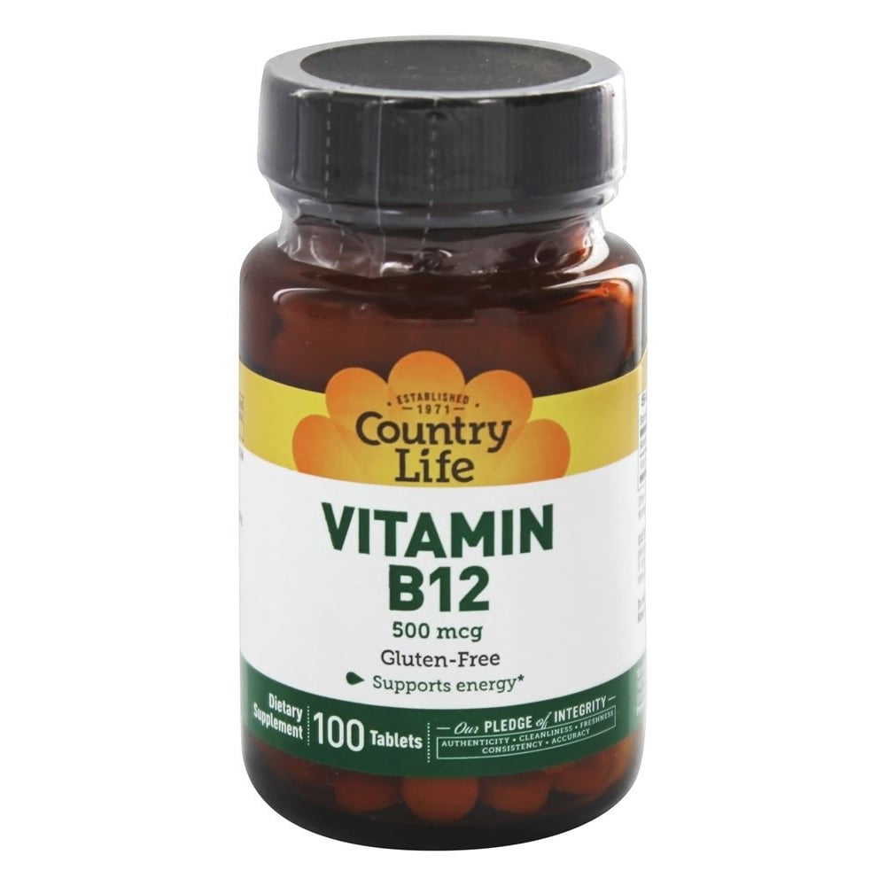 Country Life Vitamin B12 500 mcg. 100 Tablets
