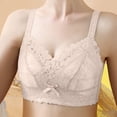 thumbnail image 2 of HNMKIU Wireless Bras Solid Color Lace Trim Bralette with Thin Straps Comfortable Design for Everyday Wear and Layering Bras for Women Beige,34, 2 of 4