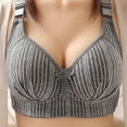 thumbnail image 2 of RYRJJ Wireless Support Bras for Women Striped Full Cup Lift Plus Size Bras Wirefree Push Up Shaping Comfort Everyday Bralette Bras(Z1-Black,S), 2 of 3