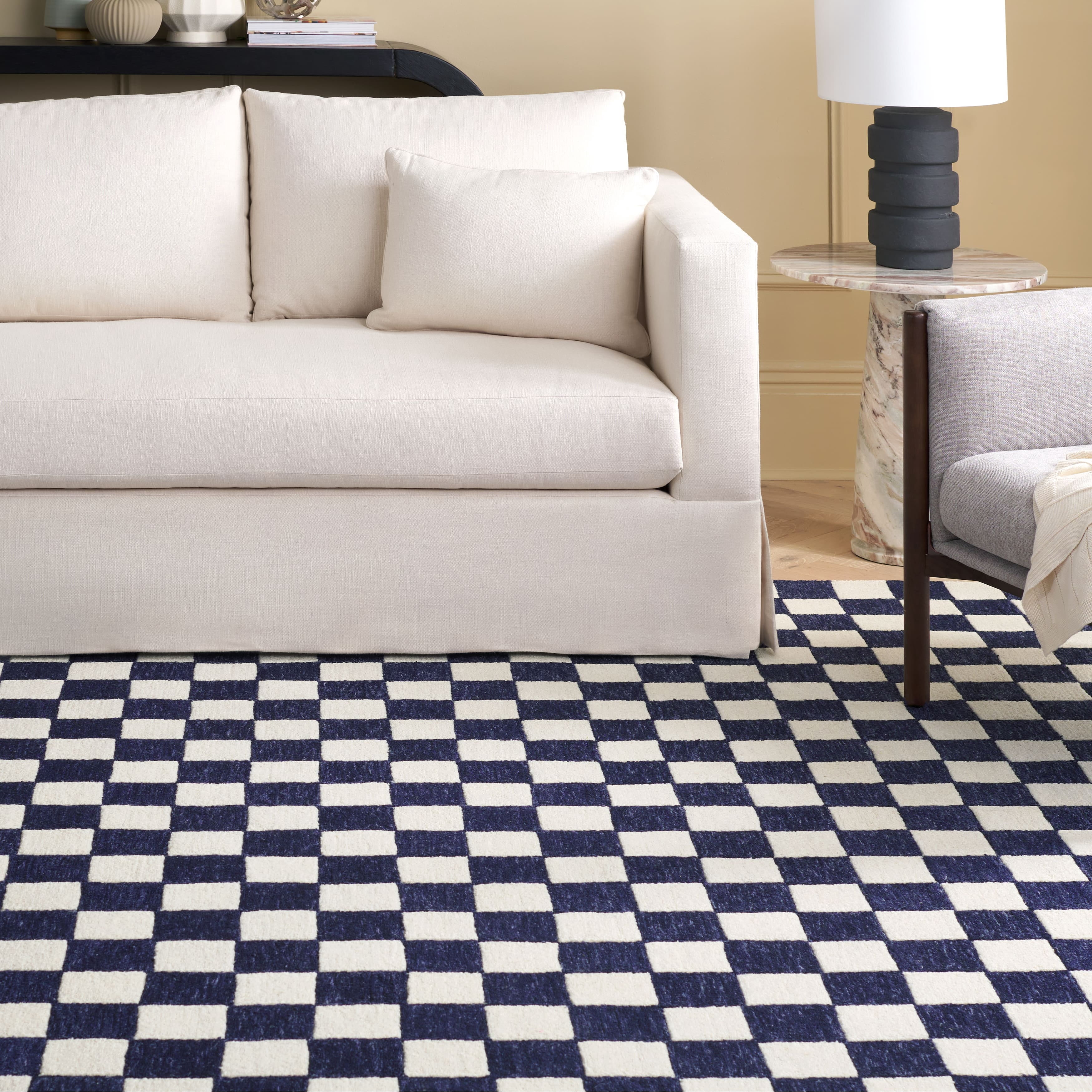 SAFAVIEH Martha Stewart Chelsea Checkered Area Rug, Beige/Ivory, 8' x 10'